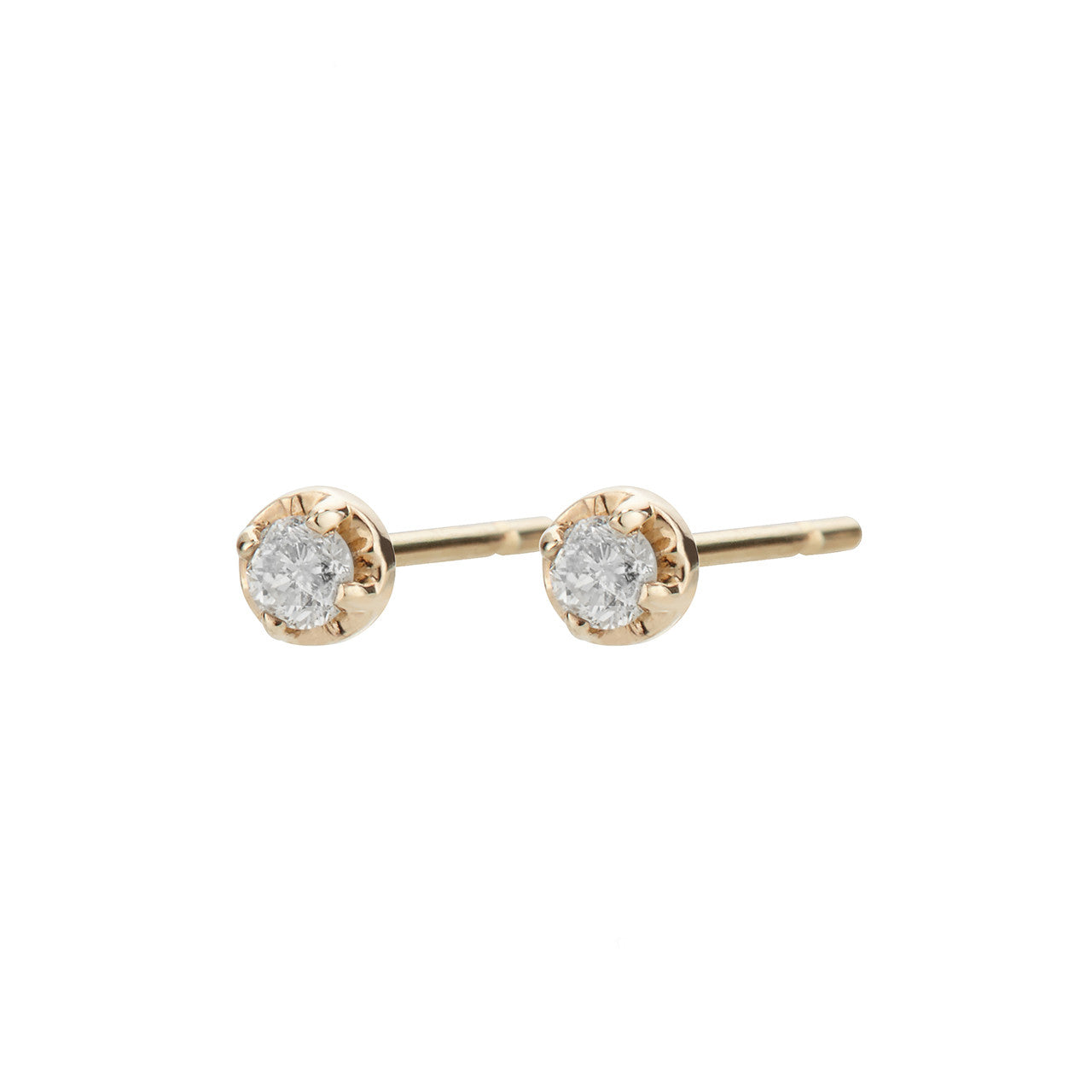 Small prong studs, white diamond