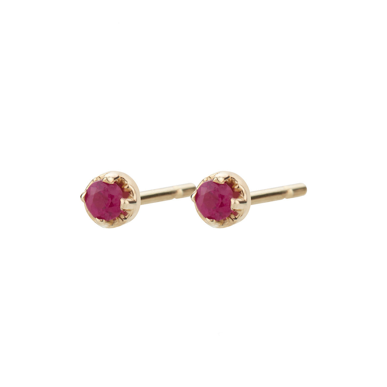 Medium prong studs, Ruby