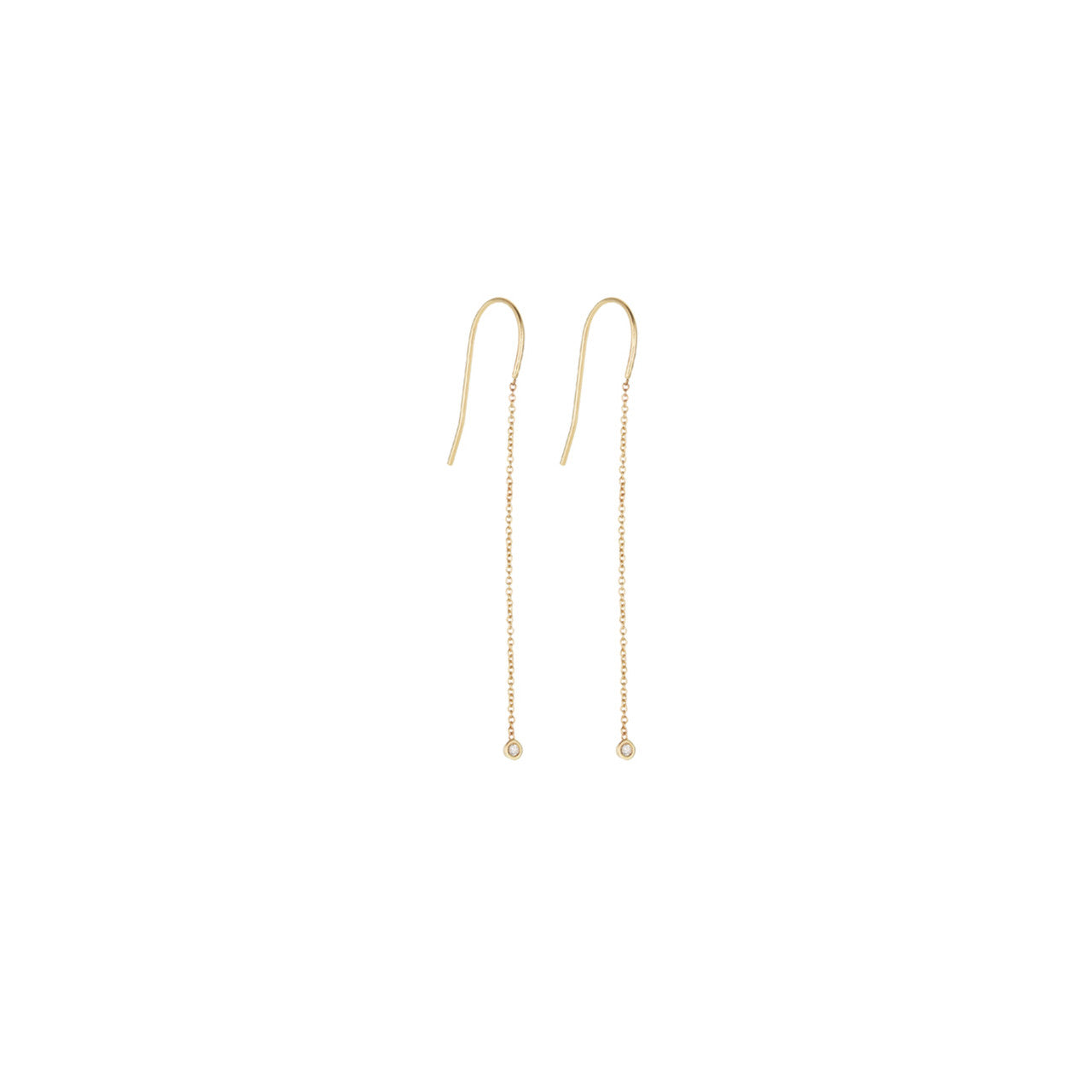 Lariat Earrings, White Diamond