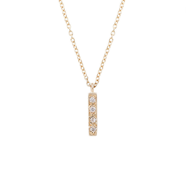 Baby Bar Necklace-White Diamond