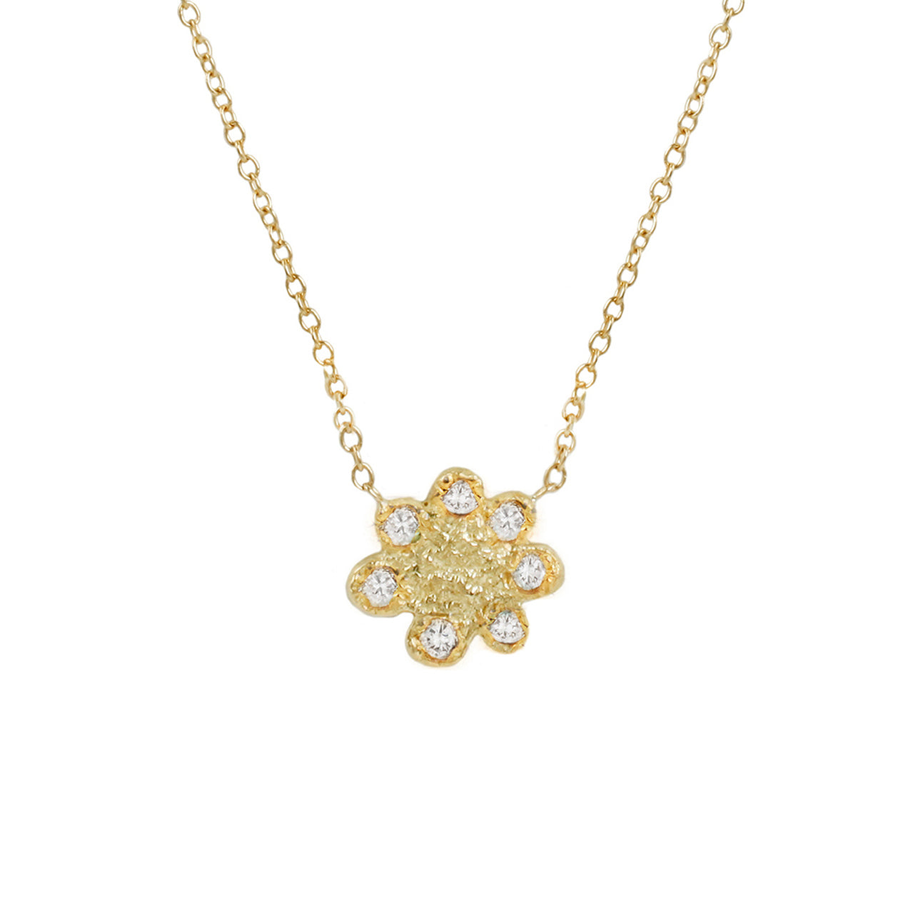 Flower power white diamonds necklace