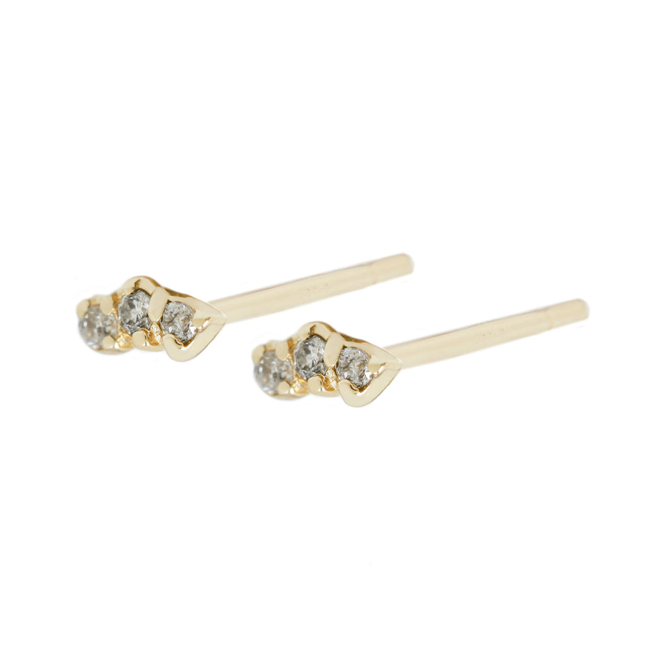 Trio studs grey diamonds