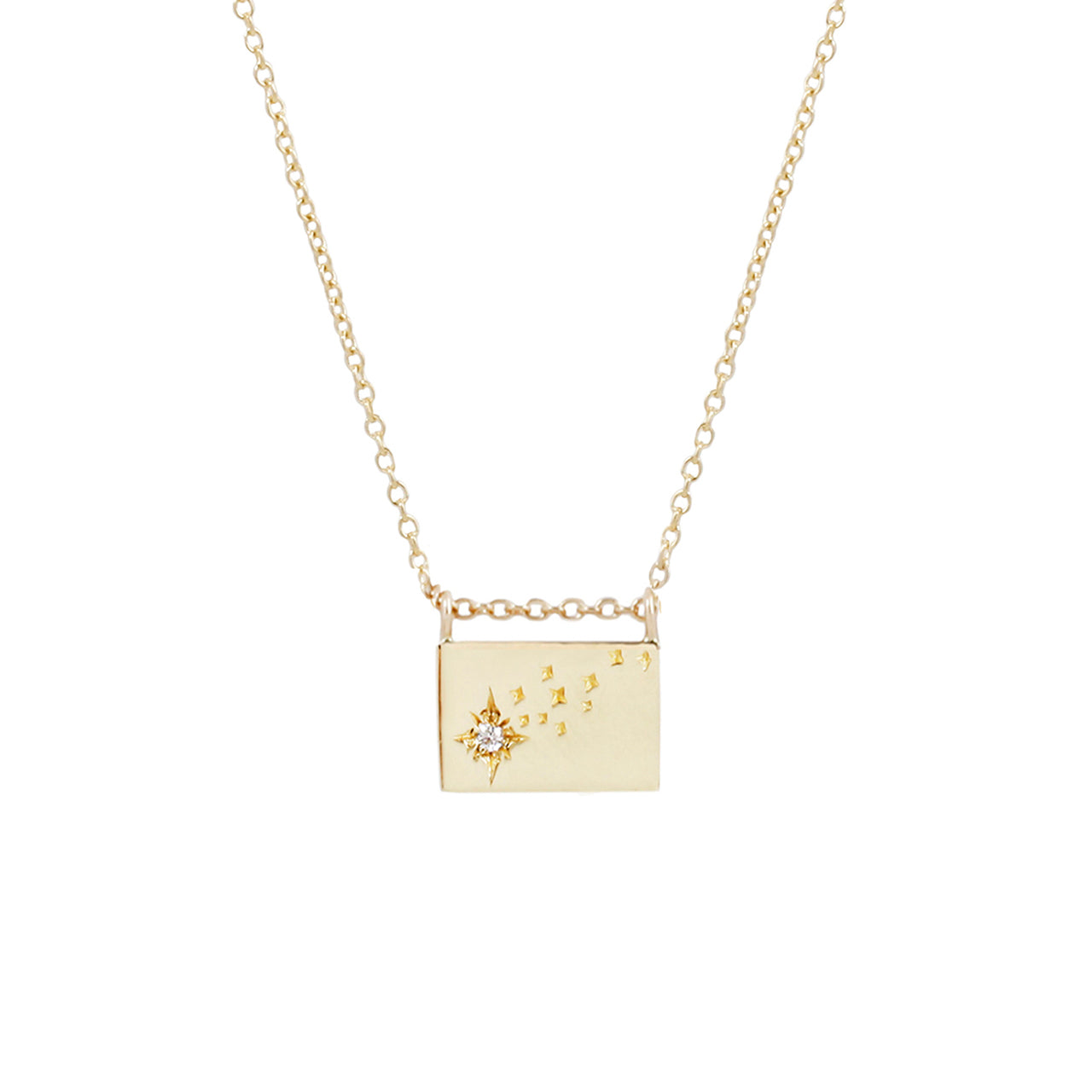 Shooting star postcard charm necklace