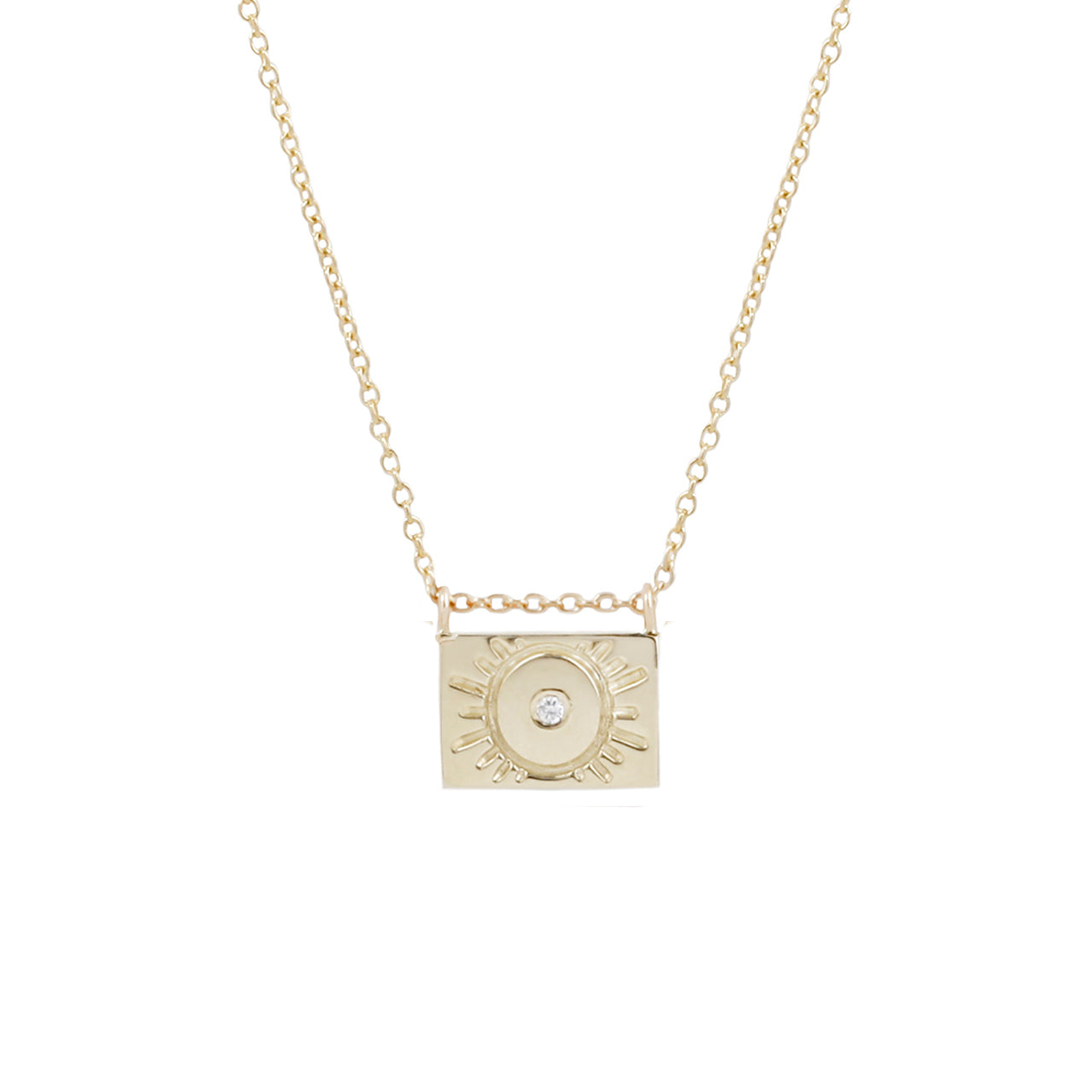 Sun postcard charm necklace
