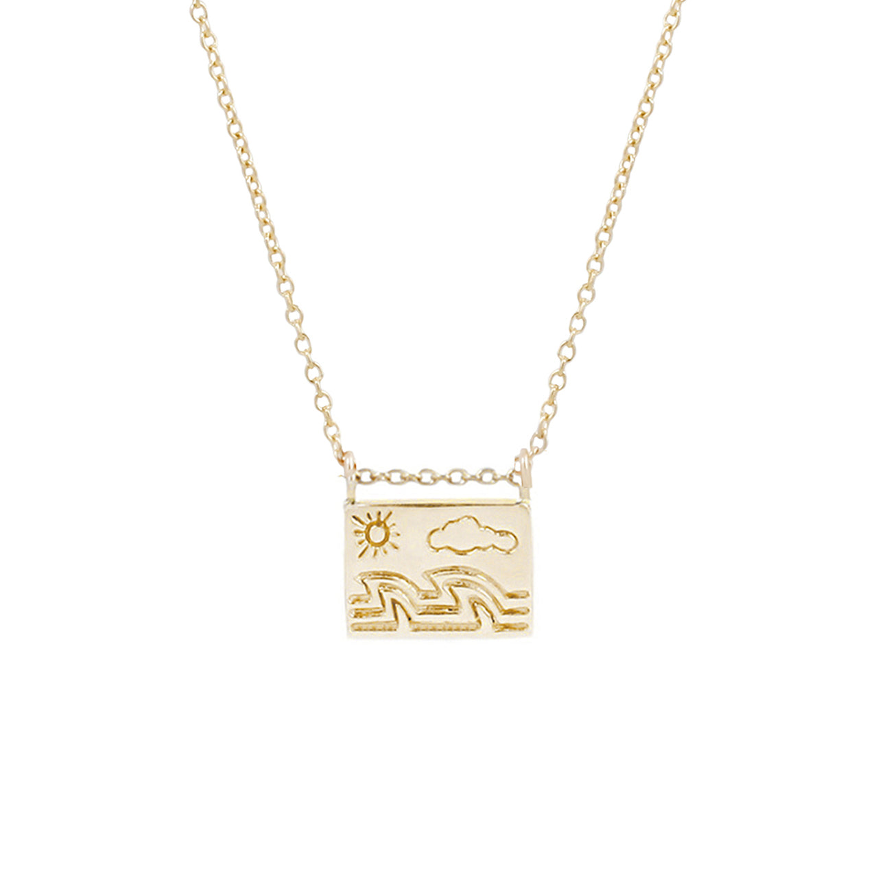 Ocean postcard charm necklace