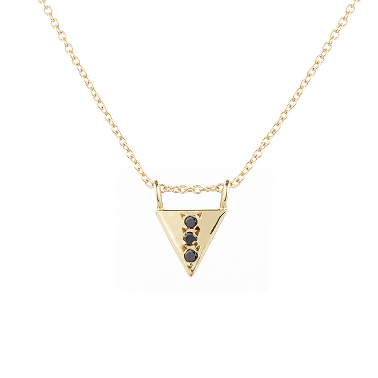 Triangle Drop Necklace, Black Diamond