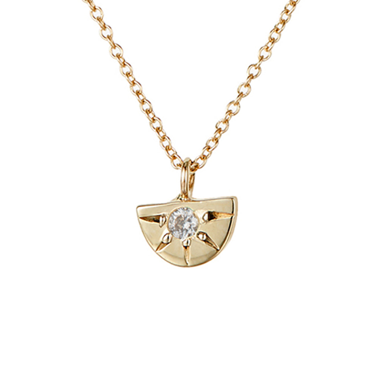 Sunrise necklace, white diamond