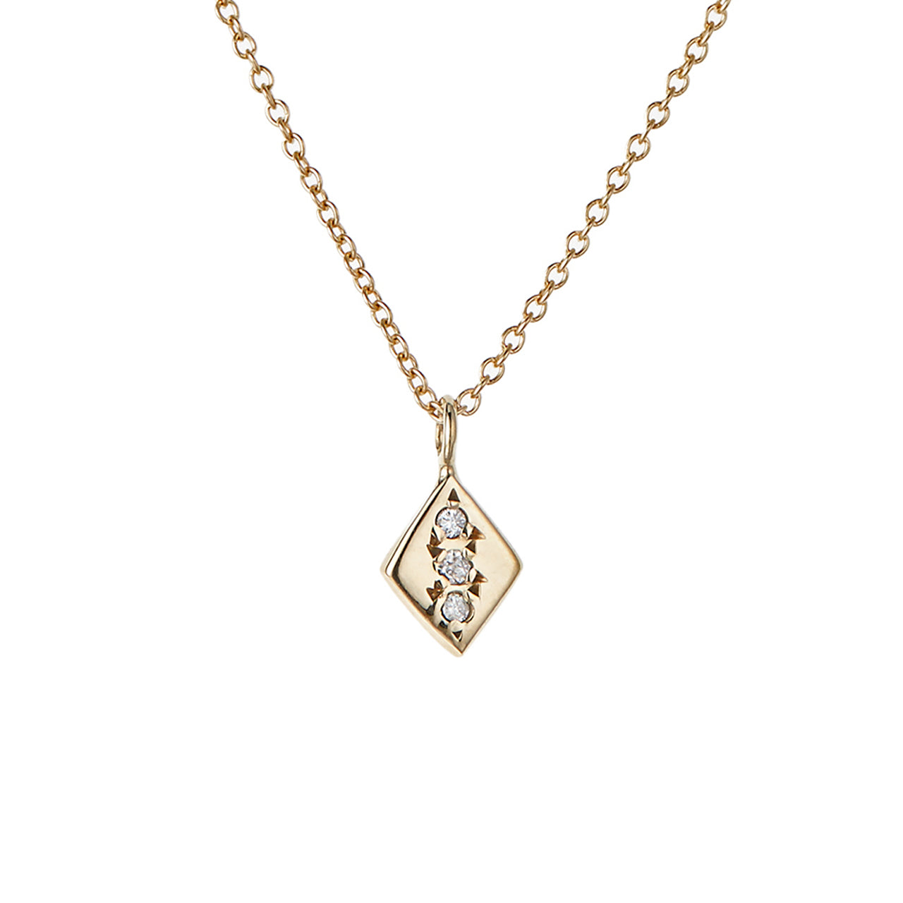 Rhombus Necklace, White Diamond