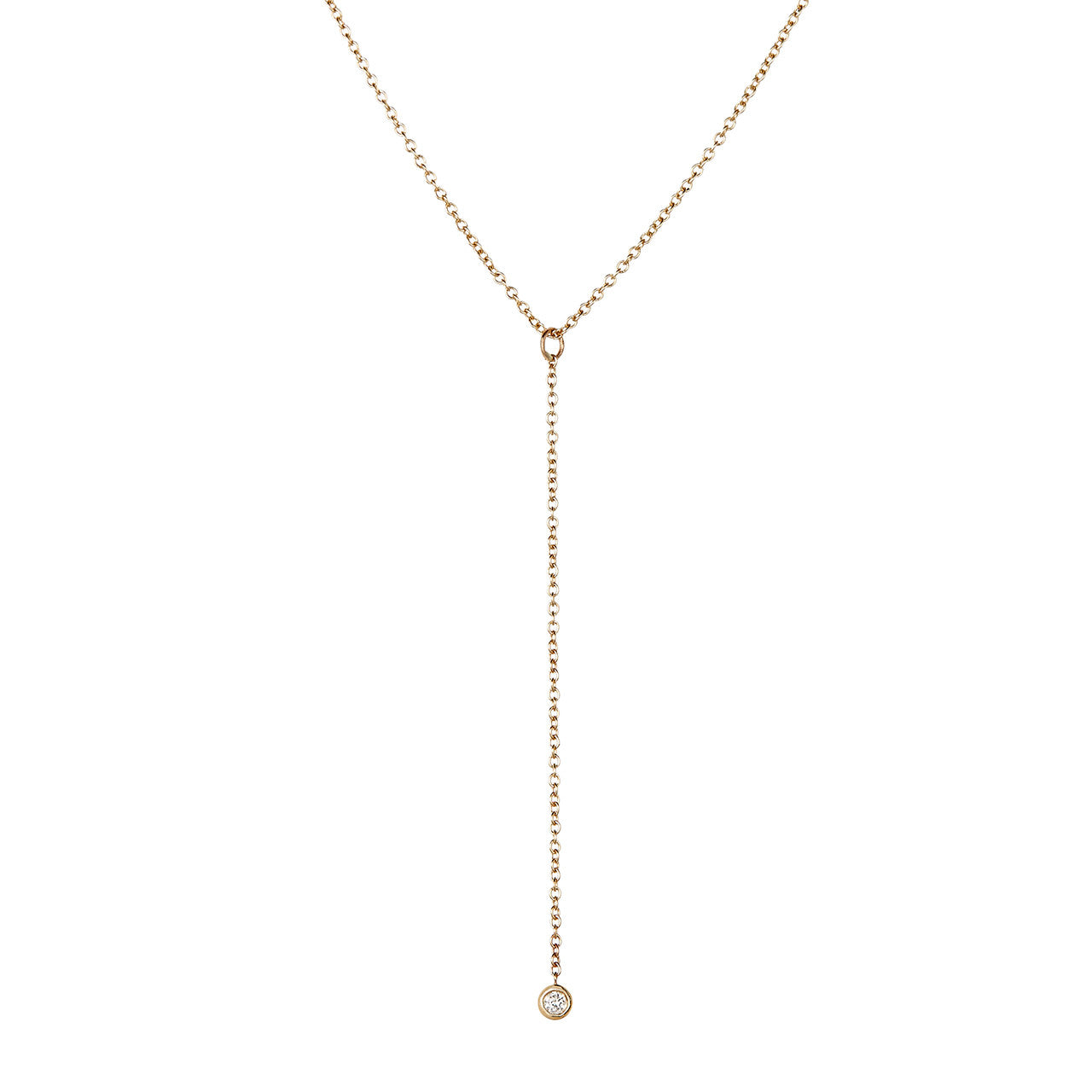 Lariat Necklace, White Diamond