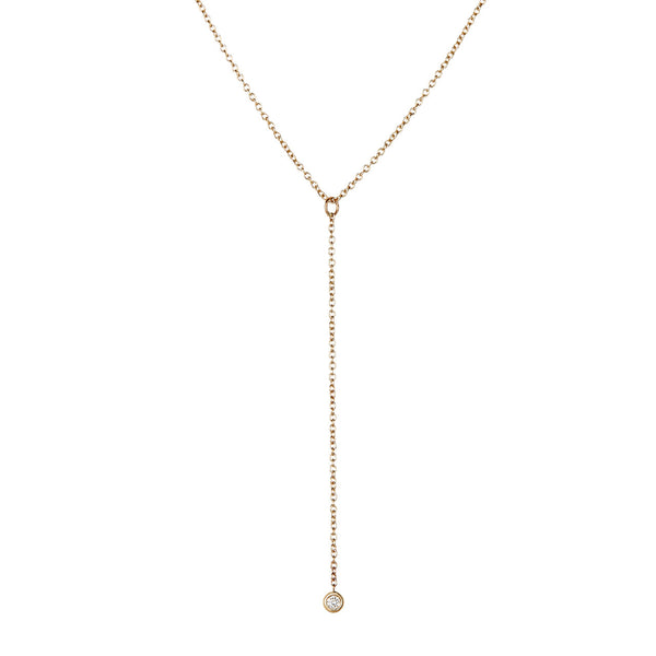 Lariat Necklace, White Diamond