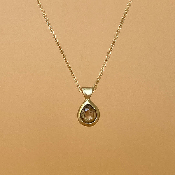 Drop diamond slice necklace