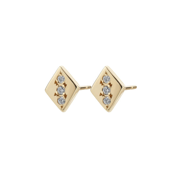 Rhombus Earrings, White Diamond
