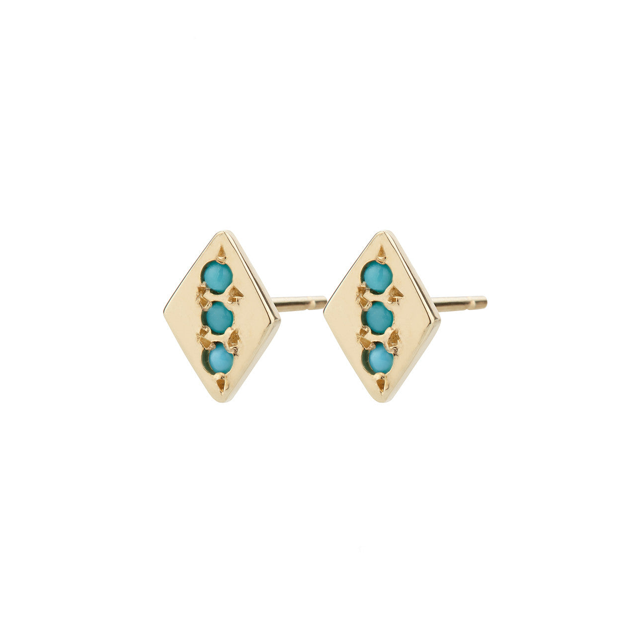 Rhombus Earrings, Turquoise