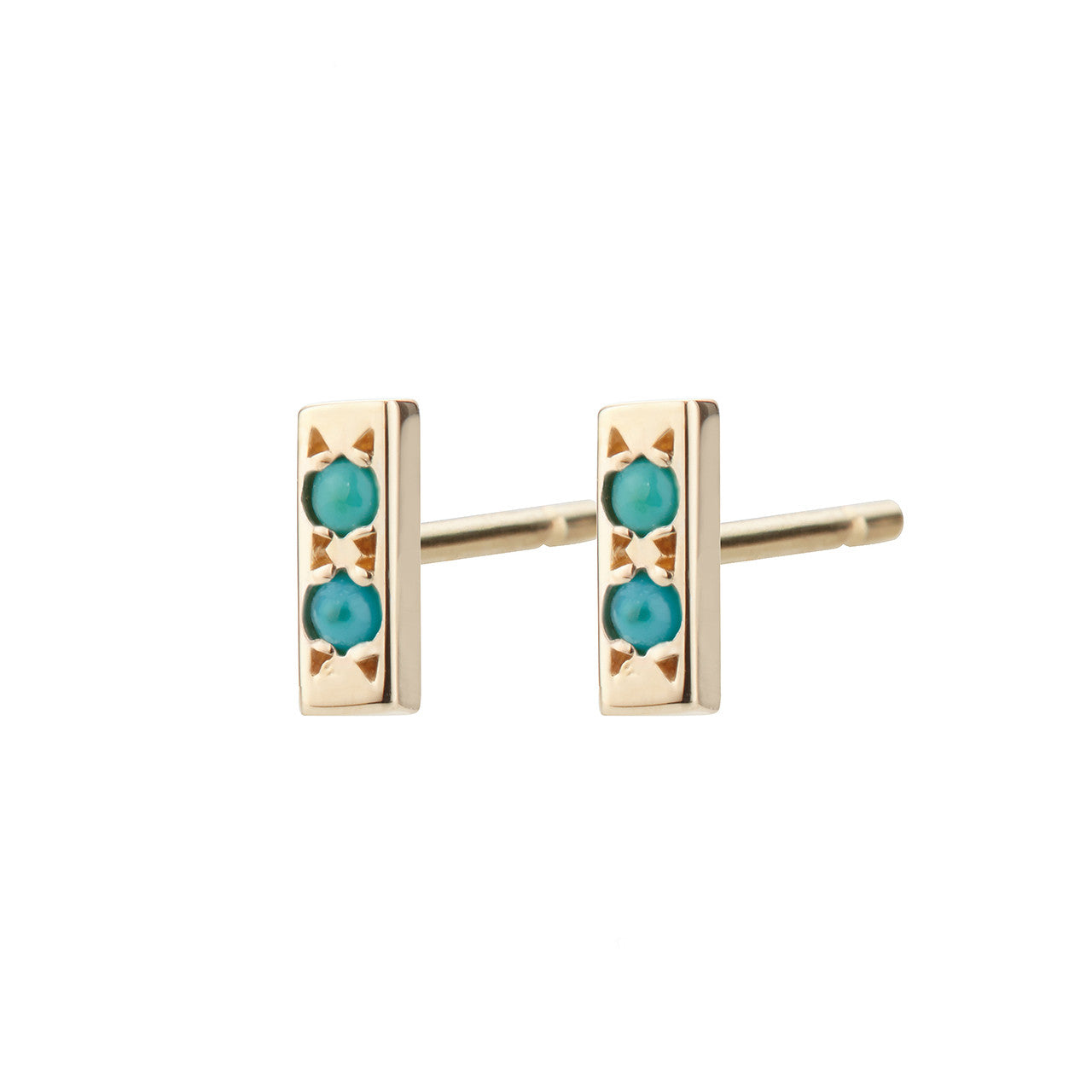Bar studs with turquoise