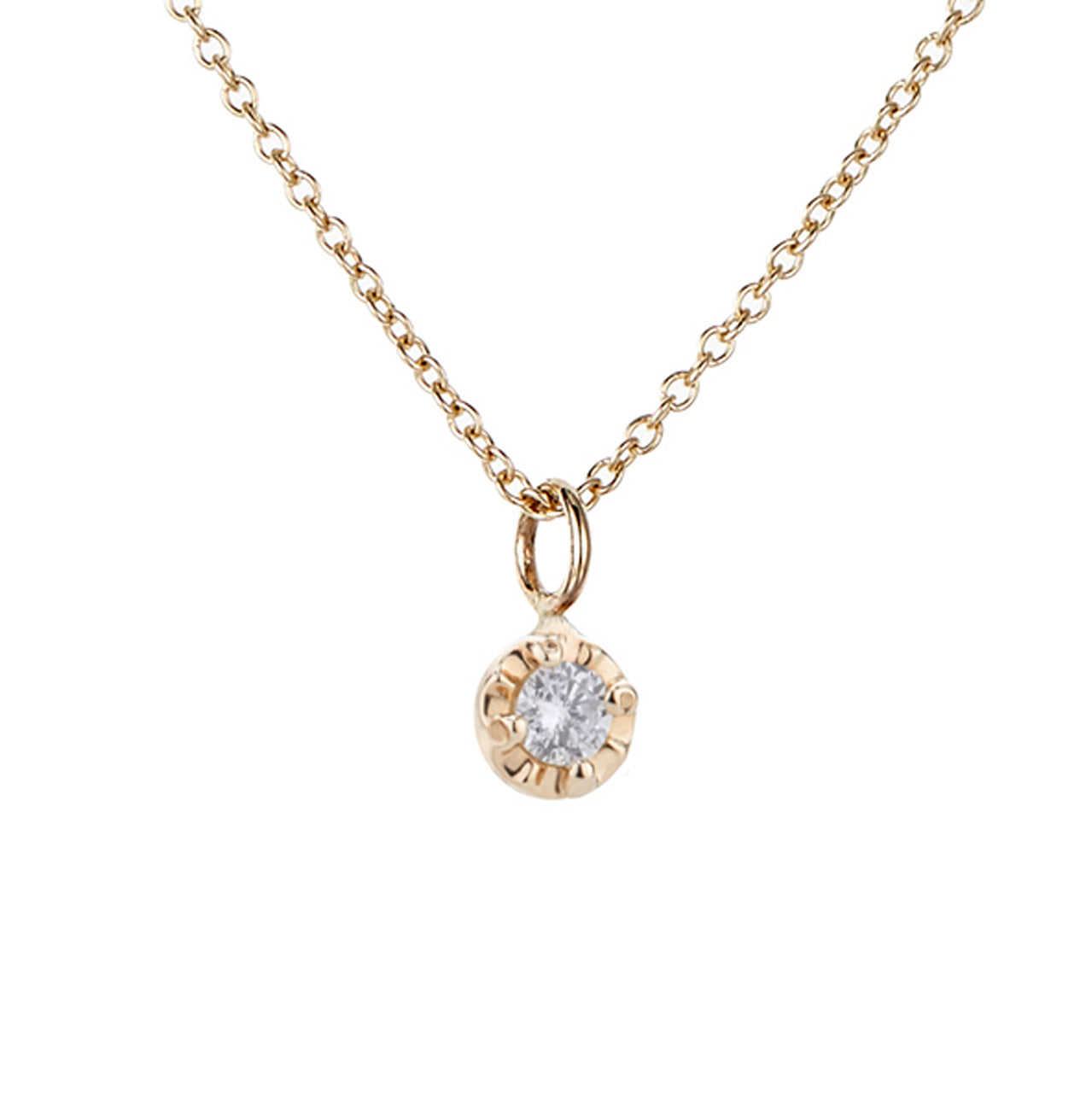 Prong Necklace, White Diamond