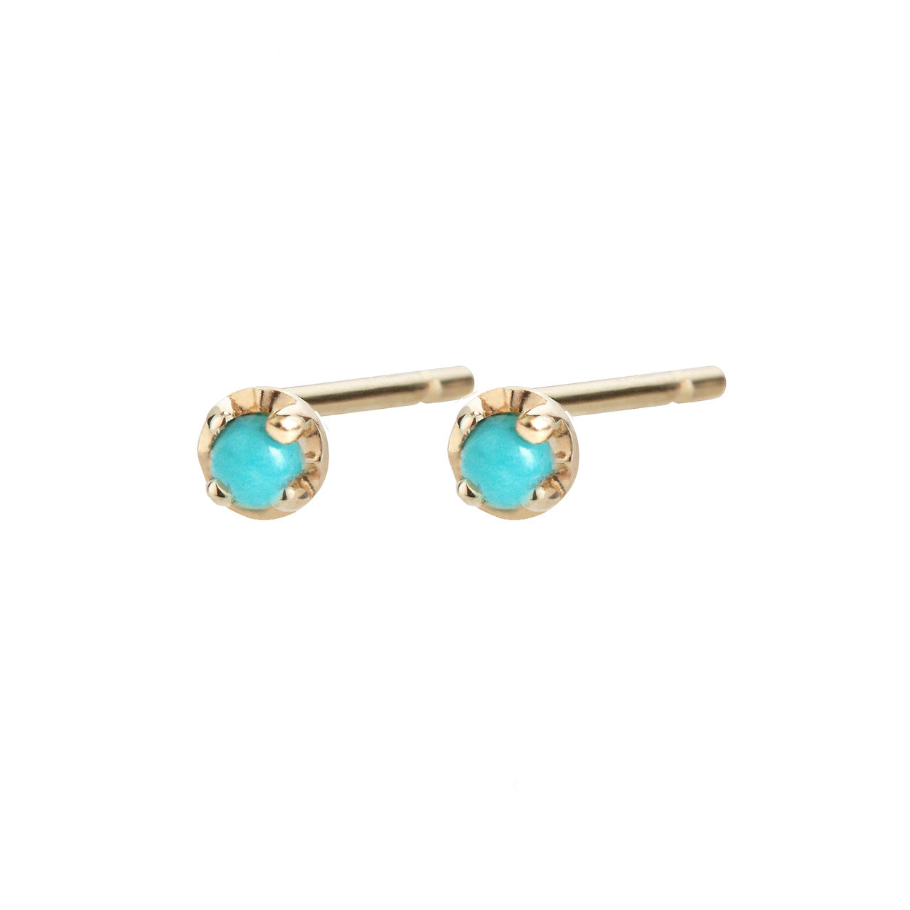 Small prong studs, turquoise
