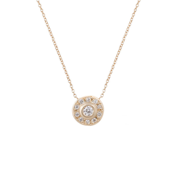 Moon Halo Necklace-White Diamond