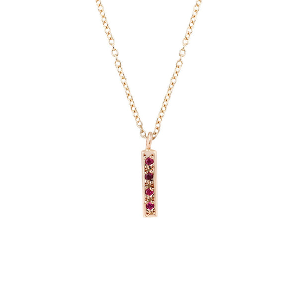 Baby Bar Necklace-Ruby