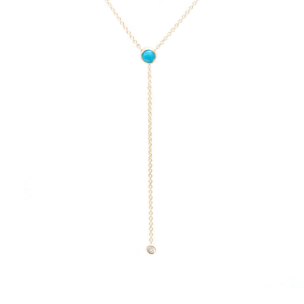 Turquoise and Diamond lariat