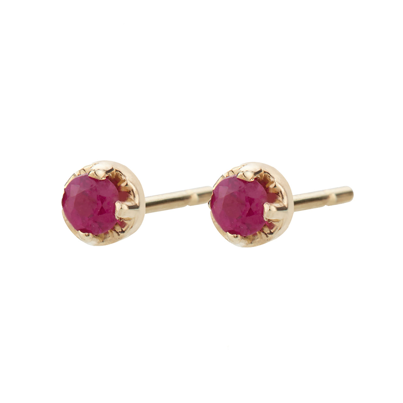 Large ruby prong studs