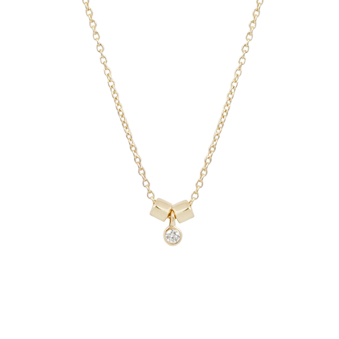 Pebble necklace with 1 diamond