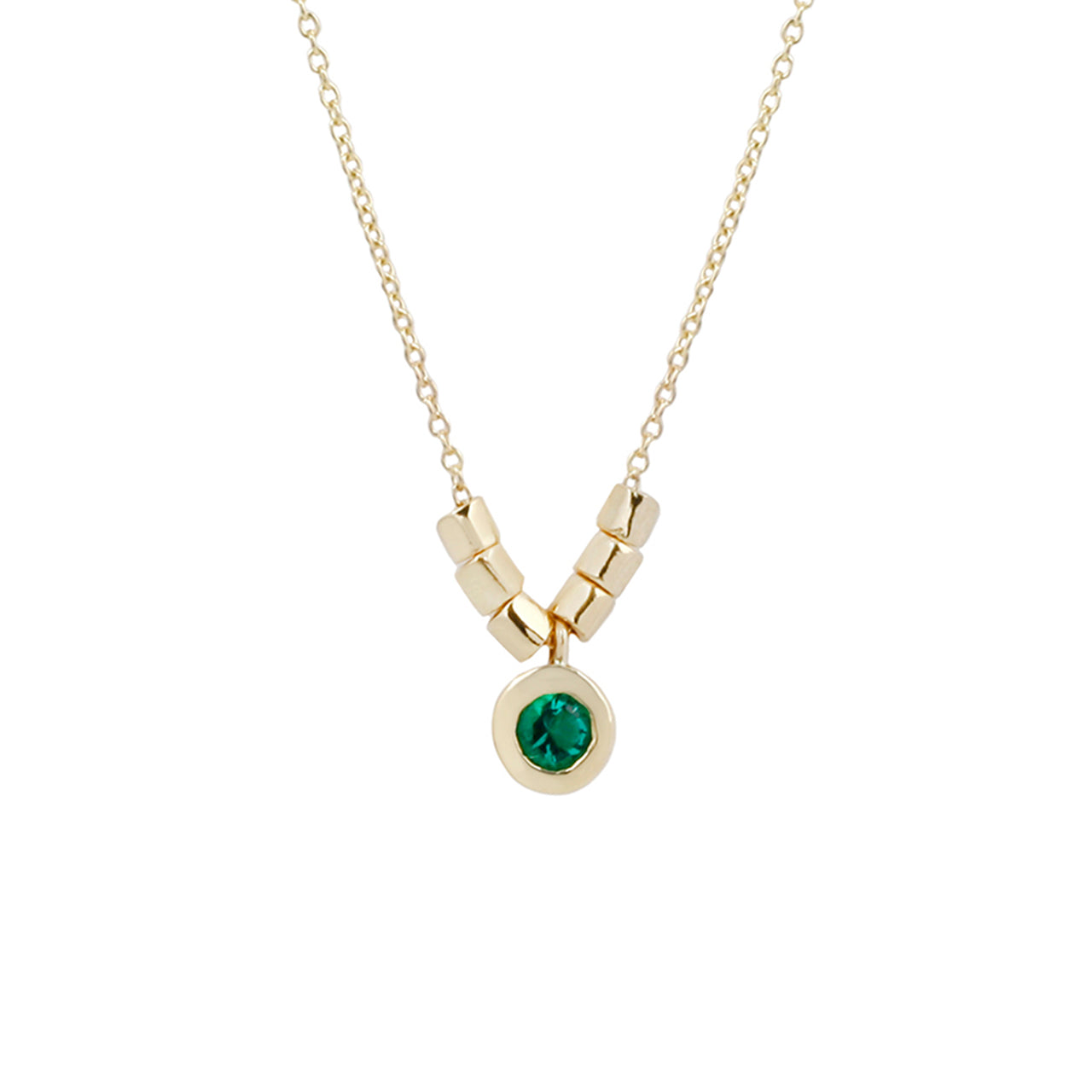 Emerald pebble necklace
