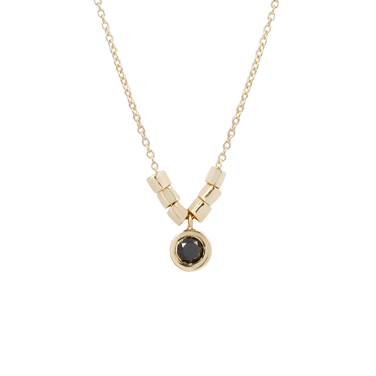 Black diamond pebble necklace