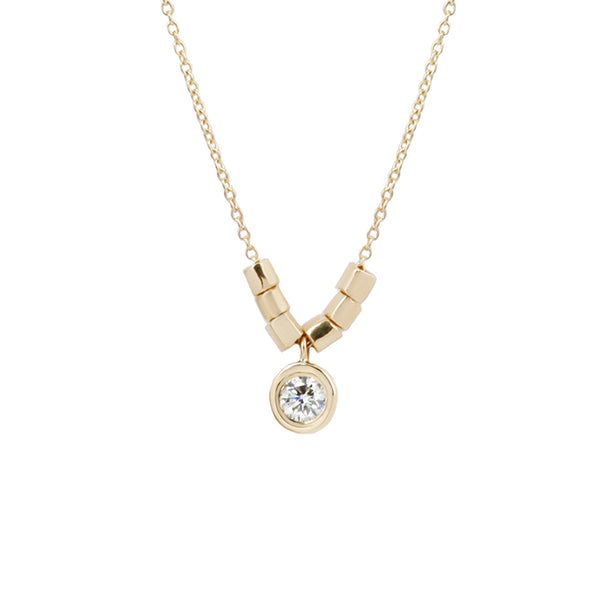 White diamond pebble necklace