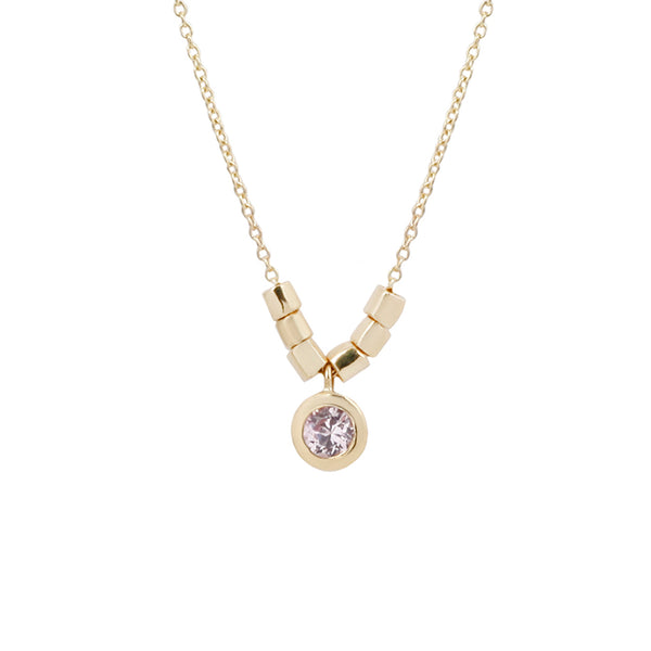 Pink sapphire pebble necklace