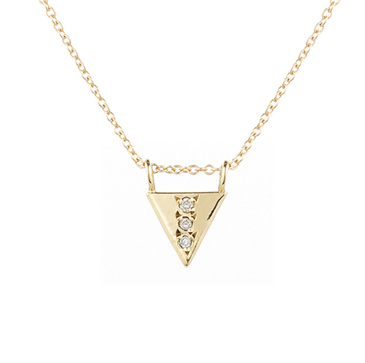 Triangle Drop Necklace, White Diamond