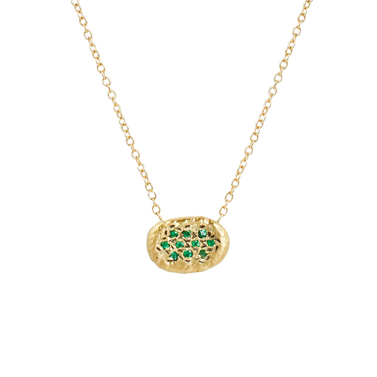 Emerald night sky necklace