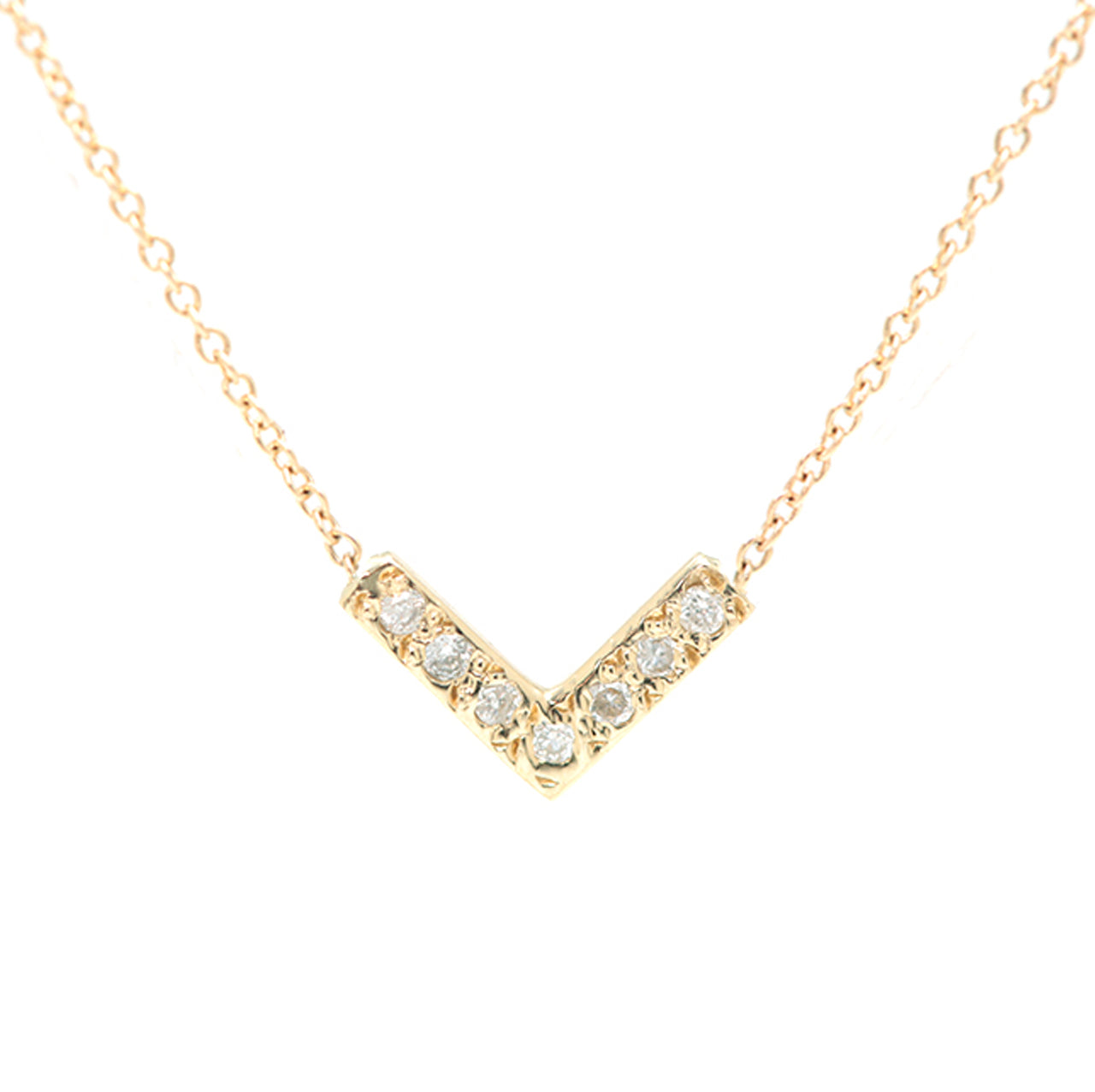 Open Triangle Necklace-White Diamond