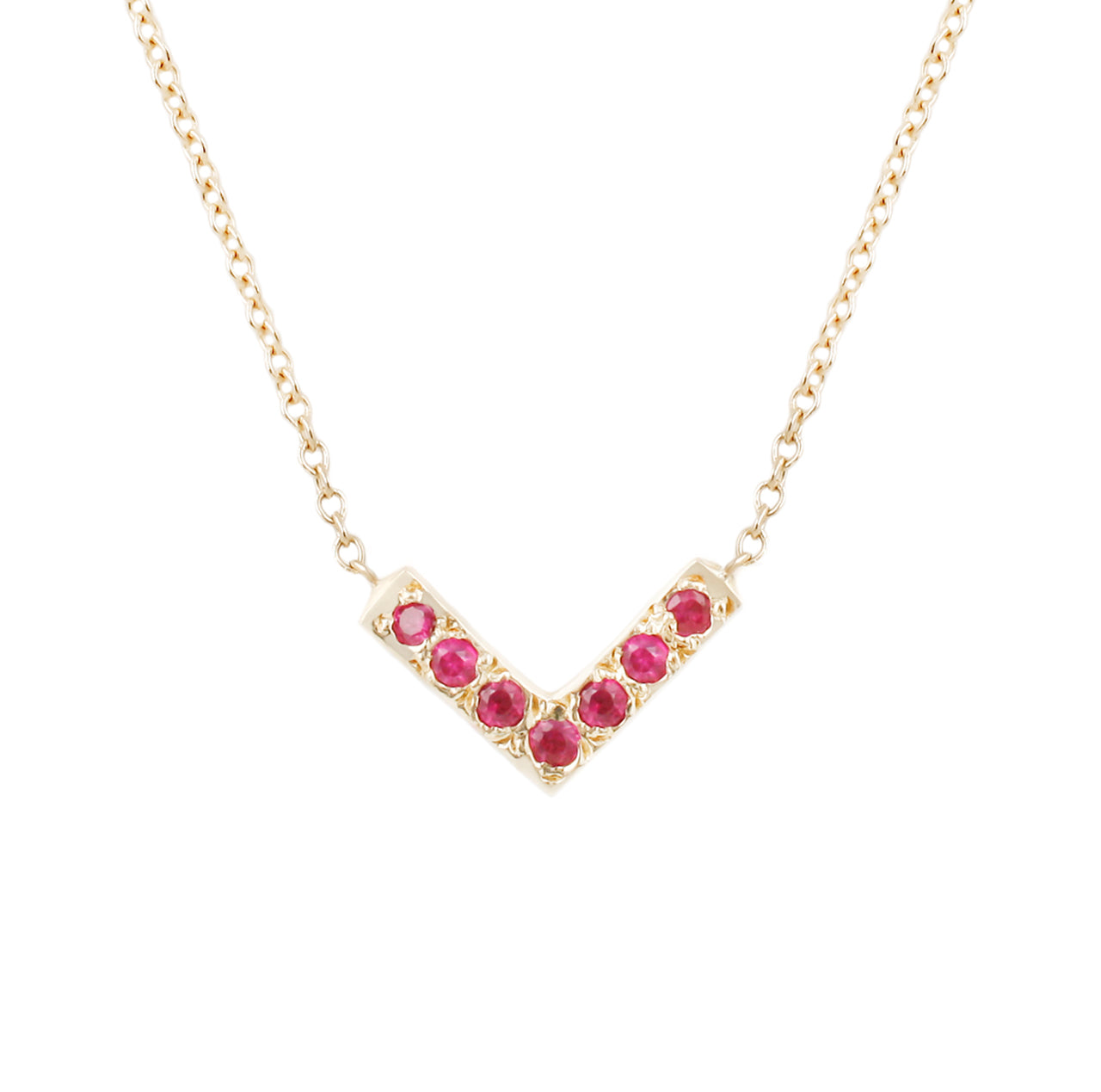 Open Triangle Necklace-Ruby
